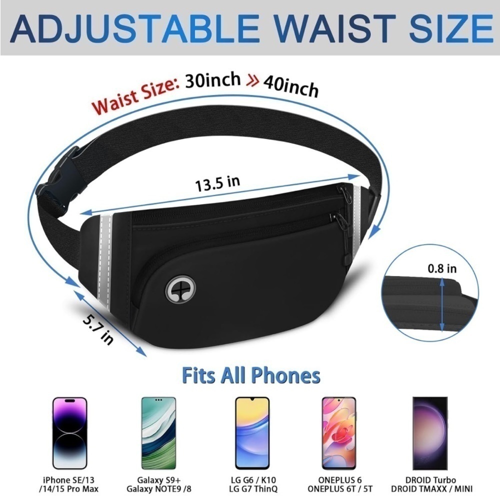 Fanny Pack Running Belt / unisex / BRAND NEW (BLACK)
